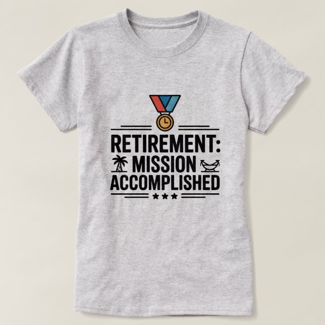 Camiseta Missão de Reforma Cumprida Tee Engraçada (Frente do Design)