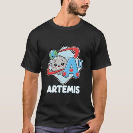 Camiseta Missão Lunar da NASA Artemis II Kawaii Fofa