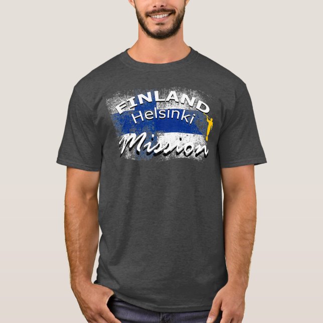 Camiseta Missão Missionária da Finlândia Helsinki Mormon LD (Frente)