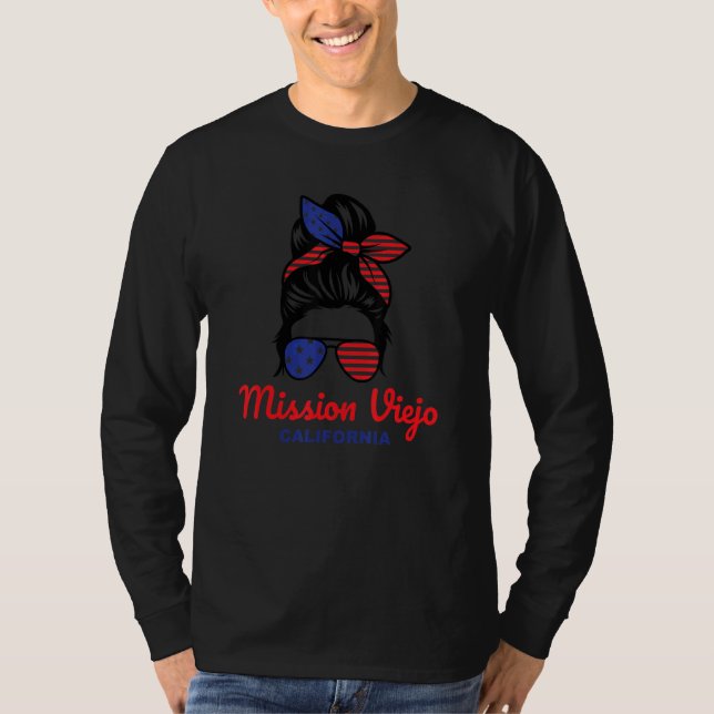 Camiseta Mission Viejo California Retro Messy Bun (Frente)