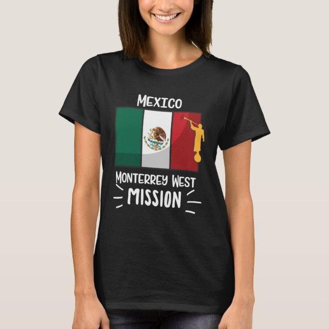 Camiseta Missionário da Missão LDS de Monterrey Ocidental d (Frente)