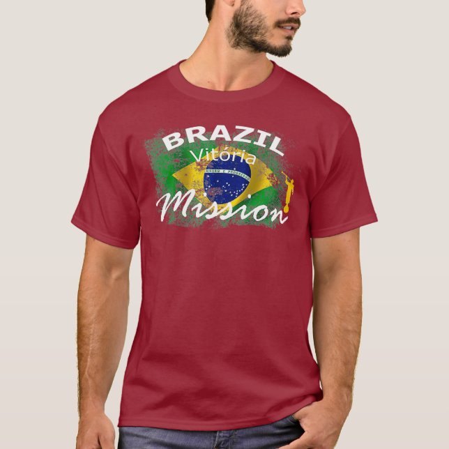 Camiseta Missionário da Missão LDS do Brasil Vitoria Mormon (Frente)