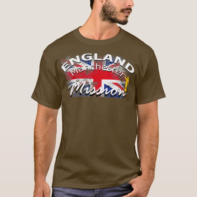Camiseta Missionário da Missão LDS do England Manchester Mo (Frente)