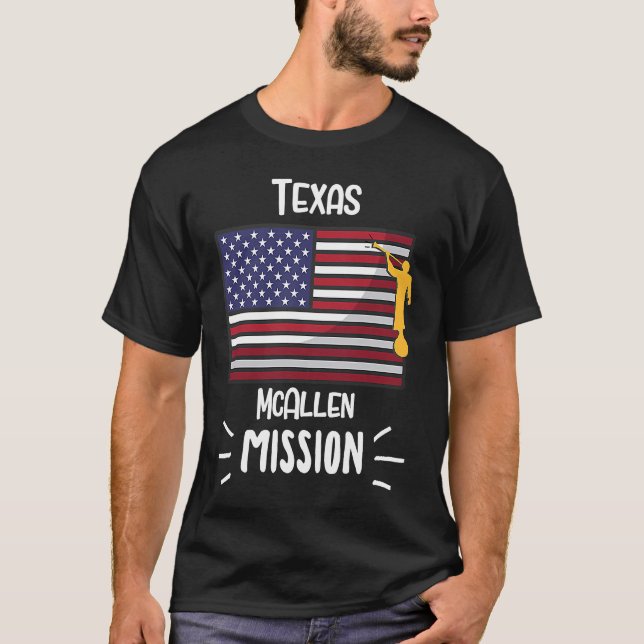 Camiseta Missionário da Missão LDS do Texas McAllen Mormon (Frente)