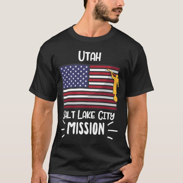 Camiseta Missionário da Missão LDS Mmon de Utah Salt Lake C (Frente)