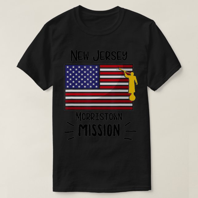 Camiseta Missionário da Missão Mórmon LDS de New Jersey Mor (Frente do Design)