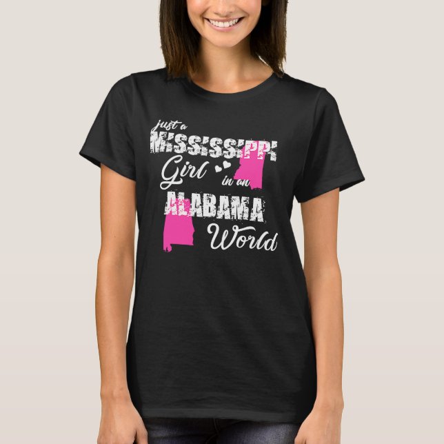 Camiseta Mississipi é uma menina no Alabama (Frente)