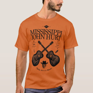 Camiseta Mississipi John Hurt Logotipo de Violão Acústico