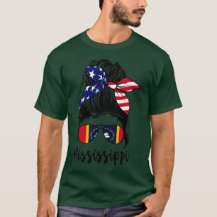 Camiseta Mississípi Namorada do Estado de Bandeira do Missi