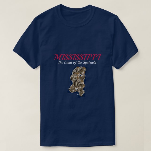 Camiseta Mississippi: A Terra dos Esquilos (Frente do Design)
