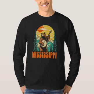 Camiseta Mississippi Banjo Picking Bear Outdoor & Music