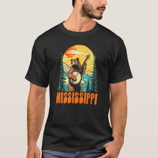 Camiseta Mississippi Banjo Picking Bear Outdoor & Music