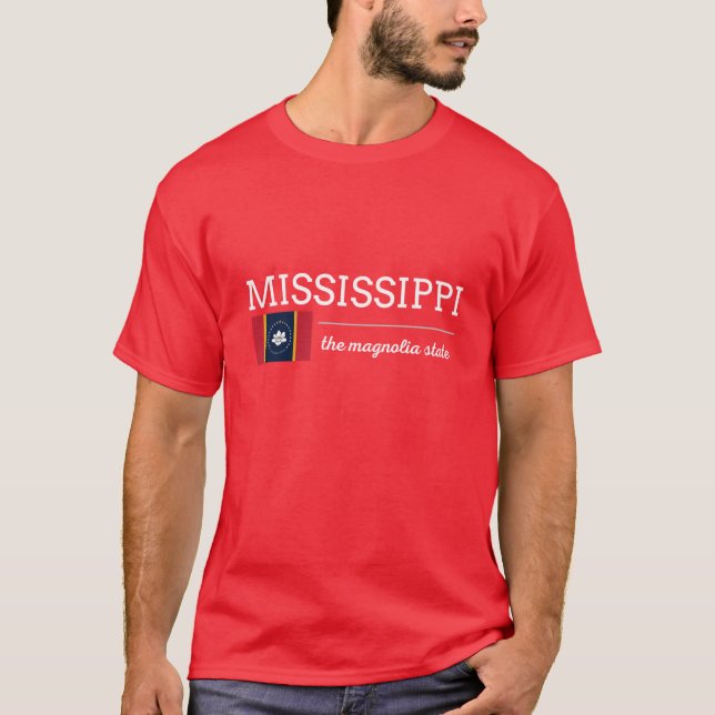 Camiseta MISSISSIPPI Estado com Bandeira (Frente)