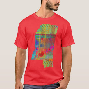 Camiseta Mississippi MS Amo Um Estado Colorido Aquarela Ma