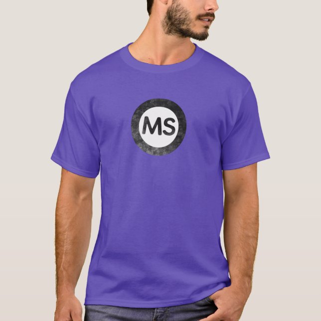 Camiseta Mississippi MS angustiado círculo preto e branco O (Frente)