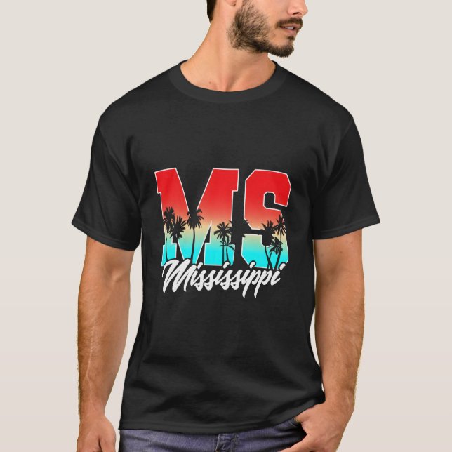 Camiseta Mississippi Ms Palm Tree State (Frente)