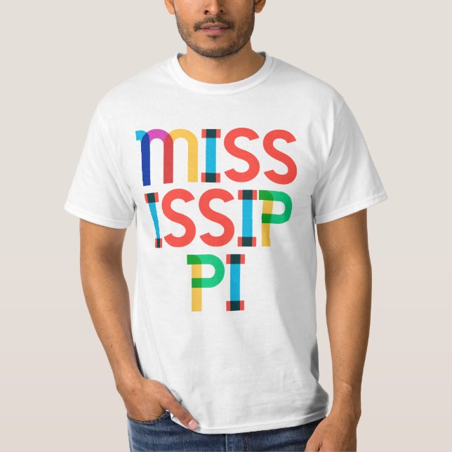 Camiseta Mississippi Vintage Retro Pop Art 80s Type (Frente)