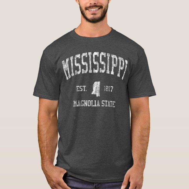 Camiseta Mississippi Vintage Sports Design MSee vintage (Frente)