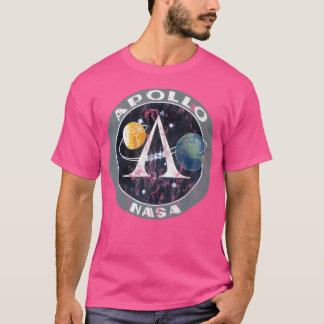 Camiseta Missões Apollo da Nasa Missões de Logotipo Afetado
