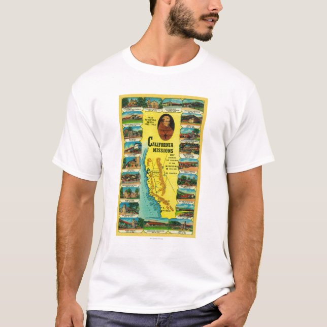 Camiseta Missões espanholas da exibição de Califórnia (Frente)