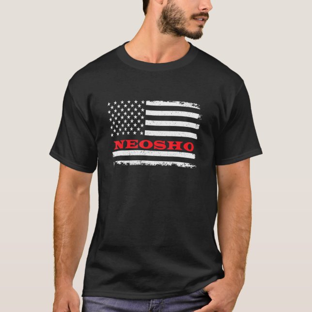 Camiseta Missouri American Flag Neosho Usa Patriotic Souven (Frente)