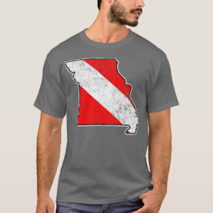 Camiseta Missouri Dive Flag Scuba Divisor State Map Dive Fl