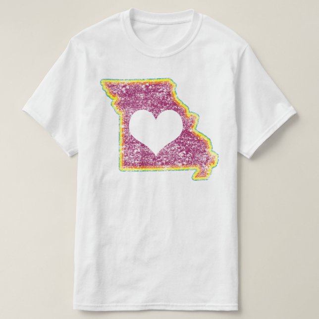 Camiseta missouri grunge love (Frente do Design)
