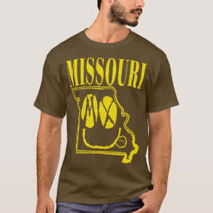 Camiseta Missouri Grunge sorrindo Face Preto Fundo