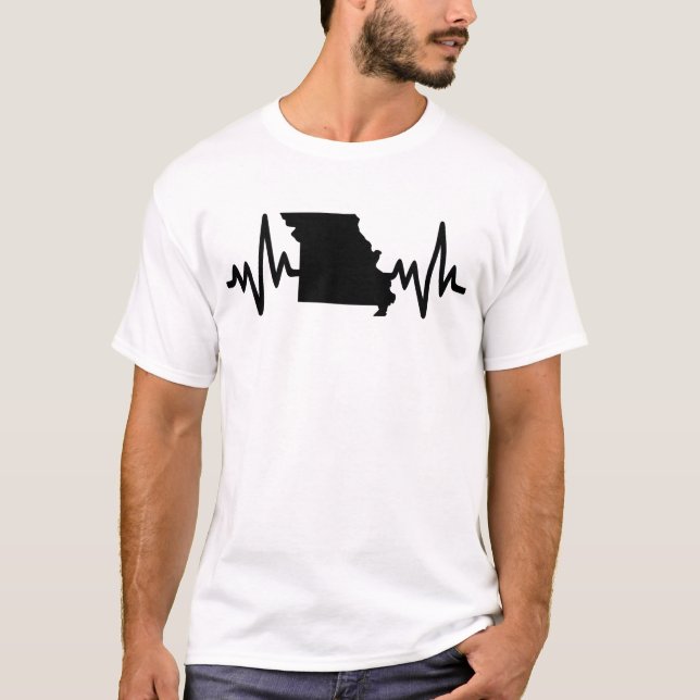 Camiseta  Missouri heartbeat design unisex (Frente)