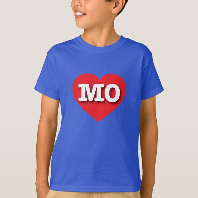 Camiseta Missouri Red Heart - Eu amo MO (Frente)