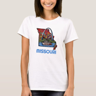 Camiseta Missouri State Tattoo Style Gateway Arch Riverboat
