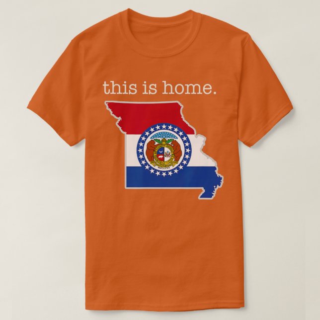 Camiseta Missouri This Is Home with State Outline and Misso (Frente do Design)