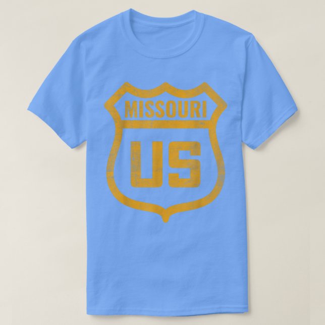 Camiseta Missouri - US highway distressed weathered look ro (Frente do Design)