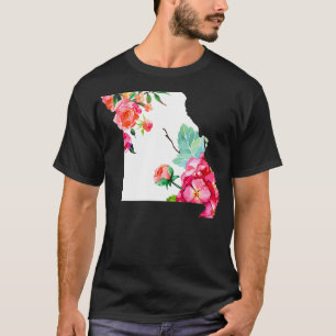 Camiseta Missouri Vintage Rosa do Estado do mapa do orgulho