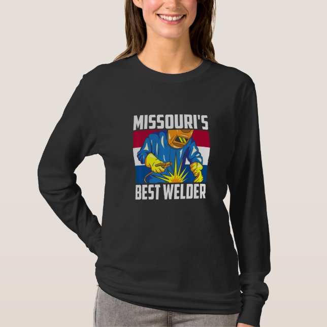 Camiseta Missouri's Best Welder Ironworker Ironsmith Missou (Frente)
