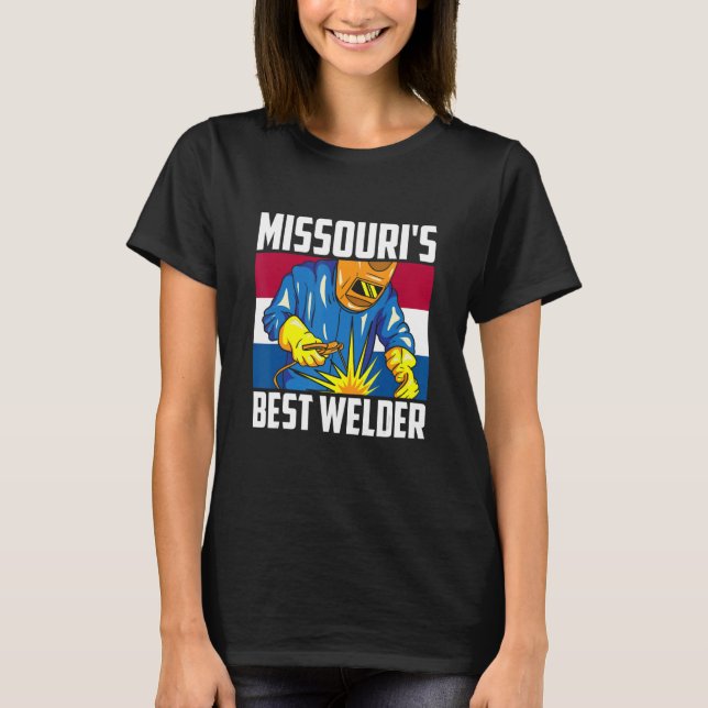 Camiseta Missouri's Best Welder Ironworker Ironsmith Missou (Frente)