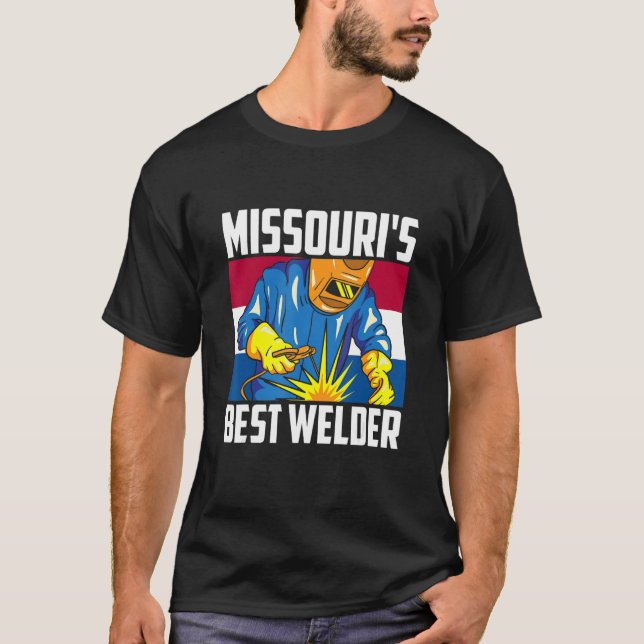 Camiseta Missouri's Best Welder Ironworker Ironsmith Missou (Frente)