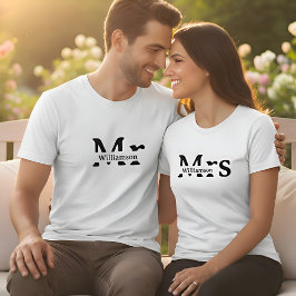 Camiseta Mister Family Name Custom Couples Mens  White