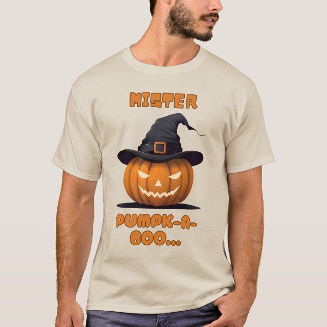 Camiseta Mister Pumpk-A-Boo Halloween Pumpkin (Frente)