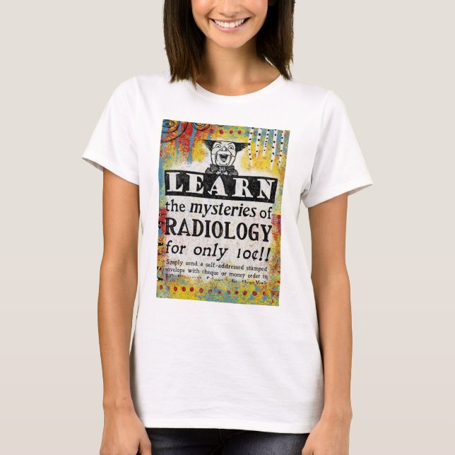 Camiseta Mistérios Da Radiologia T-Shirt - Radiologista Eng (Frente)