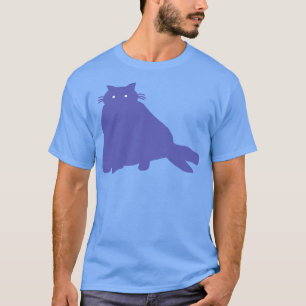 Camiseta Misteriosa Gatinho Azul-Tornozelo 1
