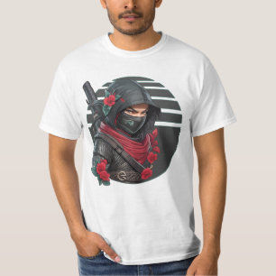 Camiseta Misterioso guerreiro Ninja com espada e espada ver