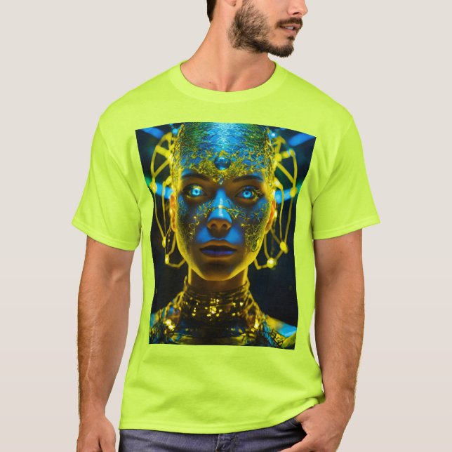 Camiseta Mística Cyber Angel: O Despertar Divino (Frente)
