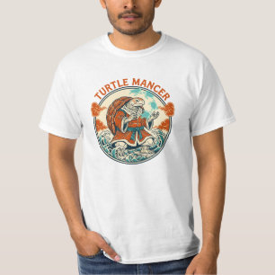 Camiseta Místico de Tartaruga Ondas do Oceano Arte Japonesa