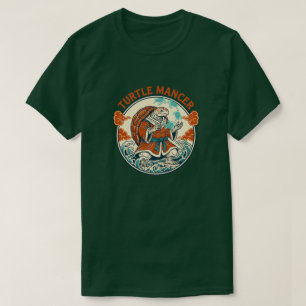 Camiseta Místico de Tartaruga Ondas do Oceano Arte Japonesa
