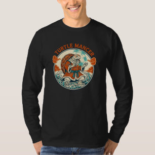 Camiseta Místico de Tartaruga Ondas do Oceano Arte Japonesa