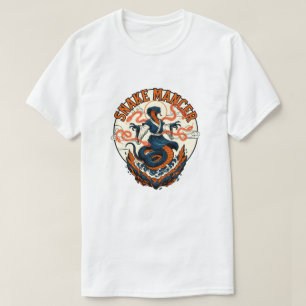 Camiseta Místico Manipulador de Cobra Arte Fantasia Design