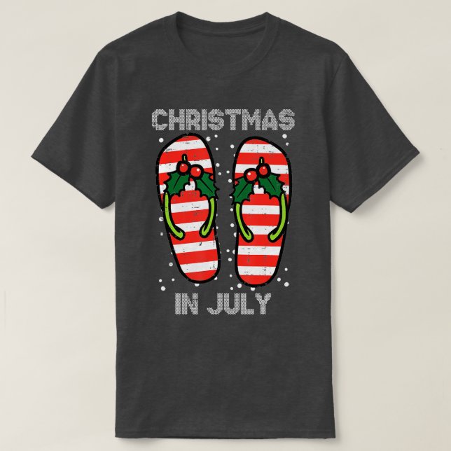 Camiseta MistletoChinelos Natal Em Jully Summer Xma (Frente do Design)