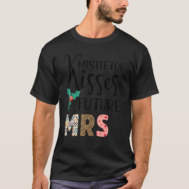 Camiseta Mistletoe Kisses Future Sra. Natal (Frente)