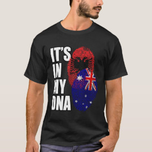 Camiseta Mistura Albanesa e Australiana DNA Bandeira Heranç